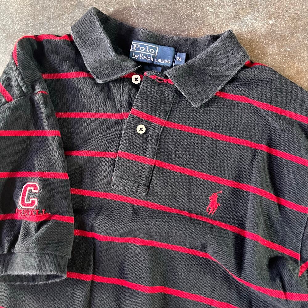 Vintage 90s Cornell Polo Ralph Lauren striped red/black polo men’s medium
